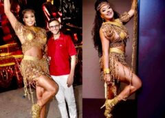 Adriana Santos celebra a força feminina  com look de barbante e látex assinado pelo maquiador Anderson Natio